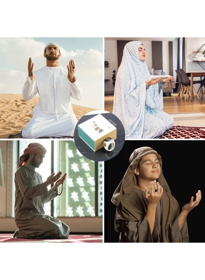 BSTWSH Smart Tasbih Zikr Ring 22mm with OLED Display, Digital Tasbeeh Counter Ring, Muslim Prayer Wearable Device, Dhikr Counting Ring with Vibration Alert, Waterproof Smart Ring, USB Rechargeable Islamic Prayer Counter, Compatible with Smartphone App, Daily Zikr and Prayer Reminder Ring - Image 2